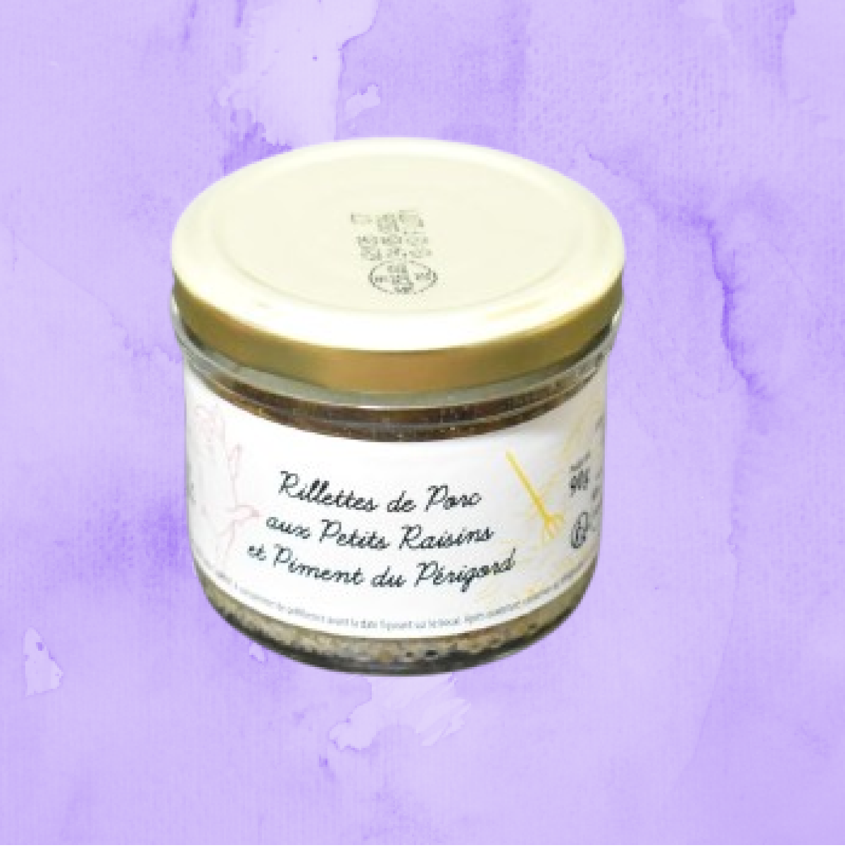 RILLETTE PORC AUX PETITS RAISINS ET PIMENT DU PERIGORD 90G